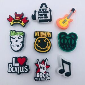 9pc Rock Band Shoe Charms - Classic Music Artists Croc Accessories